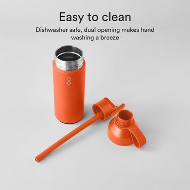 Пляшка Ocean Bottle GO 500 мл сонячно-оранжева, екологічна, з переробленої нержавіючої сталі, багаторазова