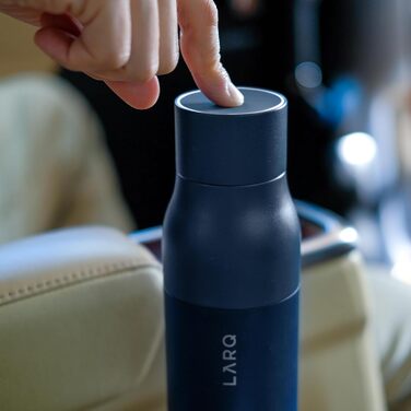 LARQ Bottle PureVis 500 мл – самочищувальна ізольована пляшка з нержавіючої сталі з UV-очищенням води, преміальний дизайн, для подорожей, багаторазова, синя