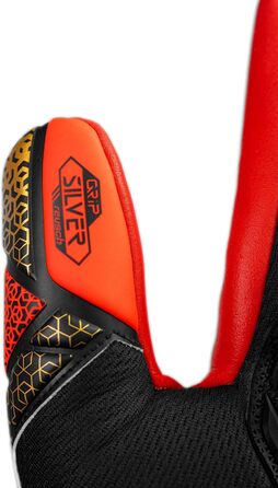 Воротарські рукавички Reusch Attrakt Freegel Silver: дихаючі, для чоловіків та жінок, підходять для будь-яких погодних умов та типів покриття поля (11, чорно-золото-червоні)