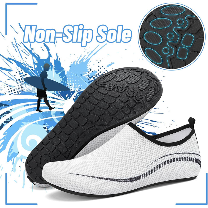 Чоботи для плавання та водного спорту: неопренові, для жінок та чоловіків (44 EU, білий)