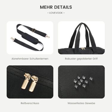 Сумка-мішок LOVEVOOK для вихідних, клінічна сумка, ручна поклажа, легка лікарняна сумка, місткий дорожній мішок з відділенням для взуття та косметичка, спортивна сумка для подорожей, 52x38x25 см (50 л), B-beige Nude