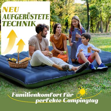 Isomatte Myxslop самонадувна, 12 см, двомісна, для кемпінгу, подорожей, туризму, у намет, на пляж, зелена (блакитна)