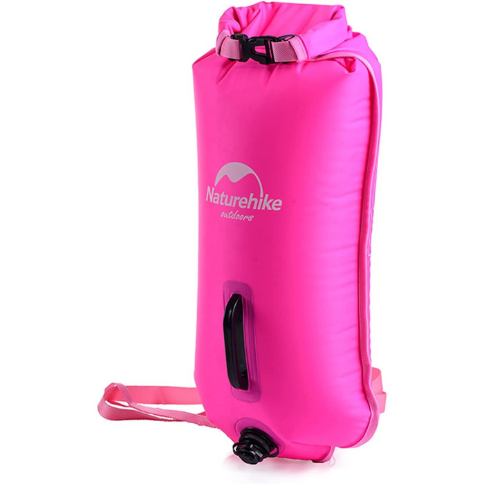 Надувна рятувальна жилетка Naturehike 18L з водонепроникним мішком для сухого зберігання, для плавання, триатлону, снорклінгу та рафтингу, ультралегка, флуоресцентний маджента