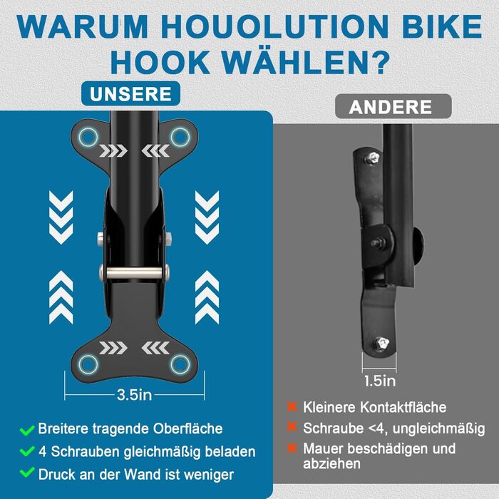 Кріплення для велосипеда на стіну, регульоване, 30 кг, для MTB та шосейних велосипедів