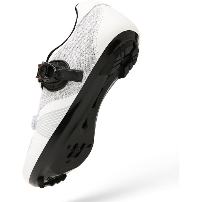 Велосипедні шкарпетки для їзди на велосипеді: чоловічі та жіночі, для шосе та MTB, з жорсткою підошвою, сумісні з Look SPD/SPD-SL, унісекс, для зовнішнього використання з пряжкою (38 EU, білий)