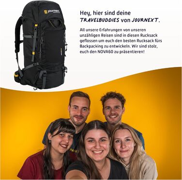 Туристичний рюкзак Journext NOVA 60+10 л для подорожей, трекінгу, фронт- та топ-лода, для жінок і чоловіків, 70 л