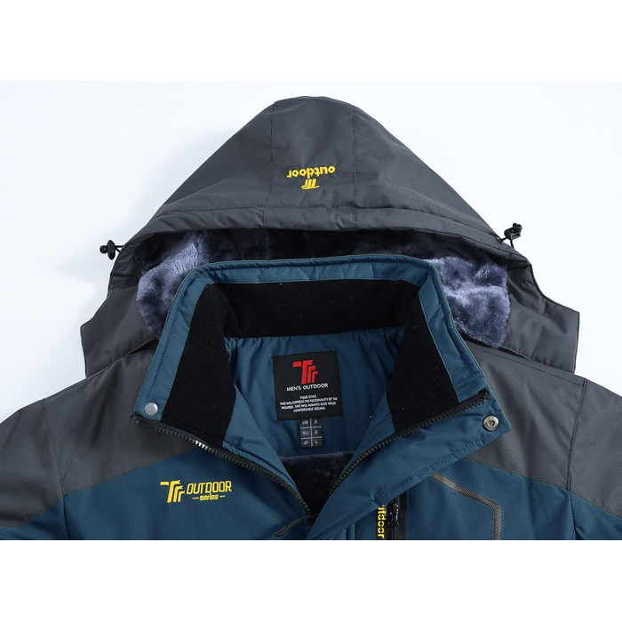 Чоловіча зимова куртка Jacken з флісовою підкладкою, водонепроникна, дихаюча, тепла, вітрозахисна Softshell, Outdoor, знімний капюшон, XL, denimblau (синій джинс)