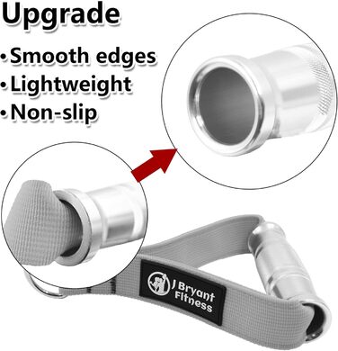 Ручки для тренажерів з еластичними стрічками J Bryant: міцні металеві ручки для кросовера, LAT pulldown, пулерів