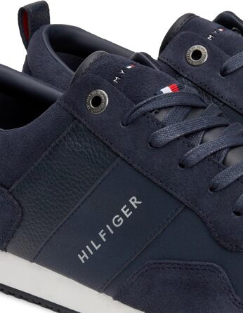 Кросівки Tommy Hilfiger чоловічі Runner Iconic з шкіри та замші, блакитний, 46 EU