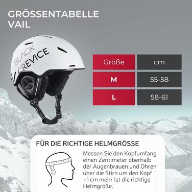 Шолом гірськолижний та для сноуборду BLACK CREVICE Vail, ударостійкий, регульований розмір, чорний, M (55-58 см)