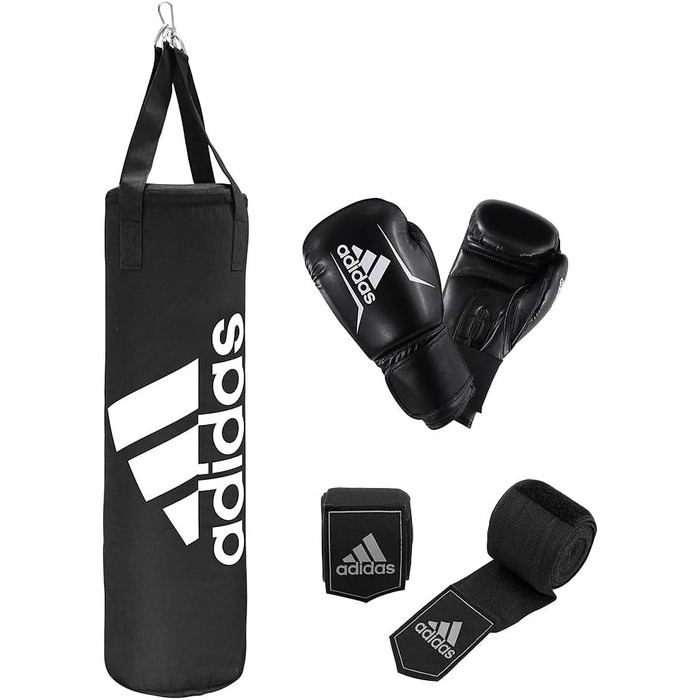 adidas Боксерський набір для дорослих, чорний, мішок 80 см, рукавички 10oz