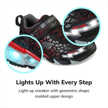 Дитячі кросівки Skechers Hydro Lights-Tuff Force чорно-червоні, 29 EU