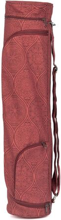 Сумка для йоги Bodhi ASANA, бавовняна, Maharaja Collection, 70 см, темно-червона, з зовнішніми кишенями, для килимка та аксесуарів