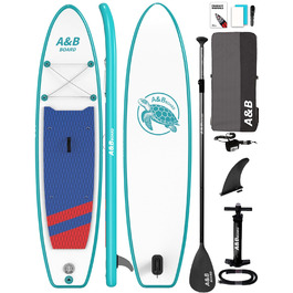 SUP дошка ABBOARD надувна 335 см для 2 осіб, блакитна - комплект з преміум аксесуарами, вантажопідйомність 200 кг