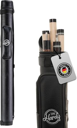 Чохол для більярду Hardy Billardköcher, чорний, 85 см, для 2 київ + аксесуари, міцне шкірозамінник, з сумкою для аксесуарів та ремінком