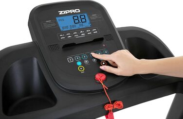 Бігова доріжка Zipro Tekno з нахилом, домашній тренажер до 14 км/год, складаний, потужність 1.5-2.5 к.с., LCD-дисплей, тримач, 12+3 програм, вага до 120 кг