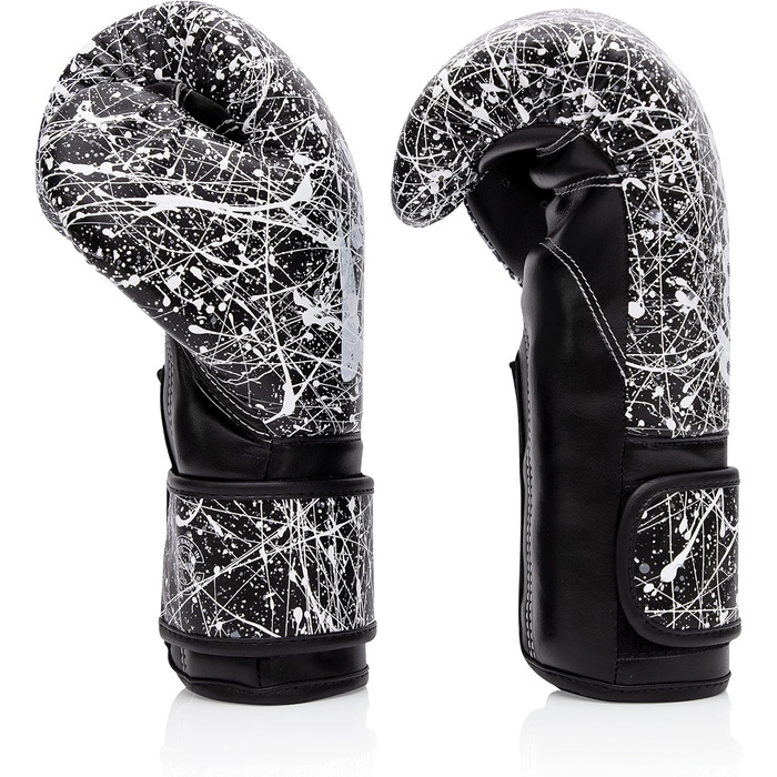 Боксерські рукавички Fairtex BGV14 для Муай Тай та кікбоксингу, тренувальні, 12 oz, чорні/білі, унісекс, для дітей і дорослих