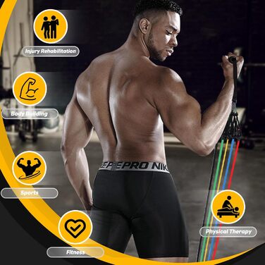 Набір еластичних стрічок Himalaya Widerstandsbänder Set 100lbs/150lbs для фітнесу, йоги, пілатесу та силових тренувань (68 кг)