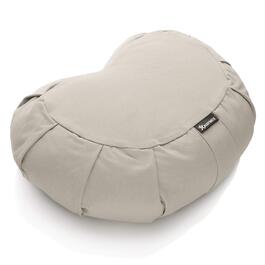 Подушка для йоги BODYMATE Halbmond 42x30x15 см, сіра, з гречаним лушпинням, знімний чохол з бавовни