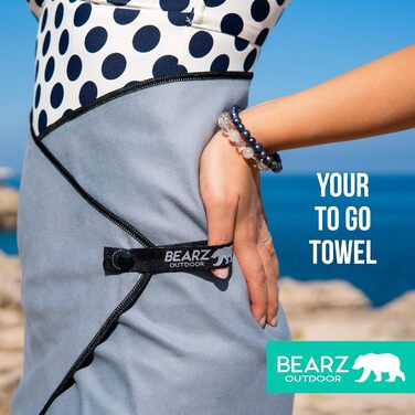 Рушник туристичний Bearz Outdoor, мікрофібра, швидковисихаючий, для кемпінгу, спорту, йоги, сірий (Space Gray)
