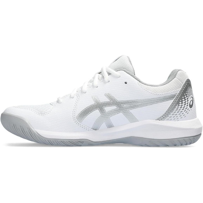Жіночі тенісні кросівки ASICS Dedicate 8, білі з сріблястими елементами, розмір 37 EU