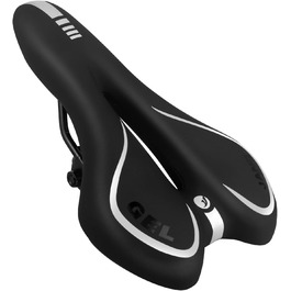 Велосипедне сідло MSDADA Gel MTB: комфортне та ергономічне для гірського велосипеда, BMX, шосе, міського велосипеда та спінінгу (чорний/сірий)