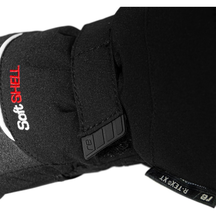 Дитячі гірськолижні рукавички Reusch Softshell, водонепроникні та вітрозахисні, чорно-білі, розмір 6