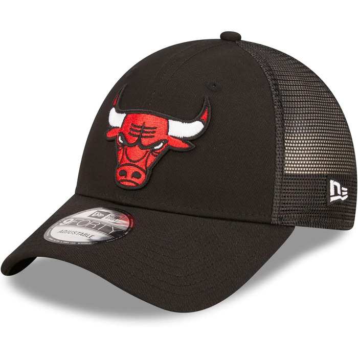 Кепка New Era Chicago Bulls NBA Home Field Black 9Forty Trucker Strapback - оригінальна кепка з логотипом команди