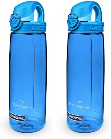 Набір з 2 пляшок для води Nalgene OTF 0,65 л з іменною гравіюванням, сині