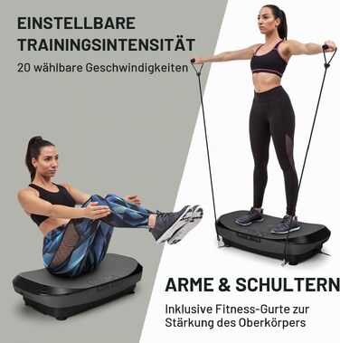 Віброплатформа Klarfit Vibe 4DX Pro професійний тренажер для всього тіла, 300 Вт, 4D-режим TripleMotor, робоча поверхня 71,5x43,5 см, сірий/чорний