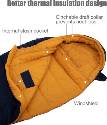 Спальний мішок iClimb 3M Thinsulate L (Чорний) - Ультралегкий, компактний, теплий, для кемпінгу, туризму та подорожей