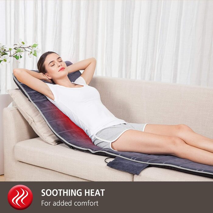 Електрична масажна килимок Comfier з підігрівом для повного тіла, з 10 моторами, 2 терапевтичними подушками, 5 режимами масажу та 3 рівнями вібрації. Подарунчий набір