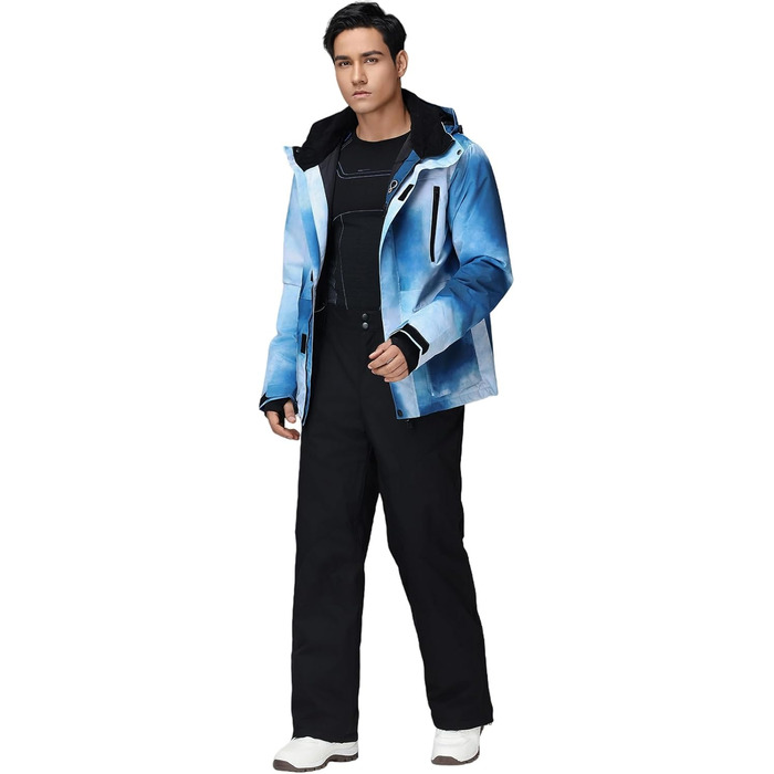 Костюм чоловічий зимовий HOTIAN для сноубордингу, катання на лижах та туризму (L, 8Blue+black)