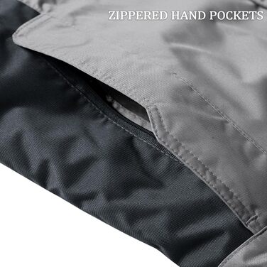 Зимова куртка KEFITEVD для чоловіків: водонепроникна, тепла, з підкладкою, для катання на лижах, на вулицю, вітронепроникна, дихаюча, функціональна куртка з відстібаною капюшоном, світло-сіра, XL