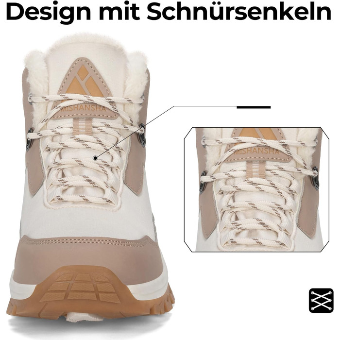 Зимові черевики Mishansha для жінок, утеплені, антиковзаючі, для ходьби, розмір 36-42 (EU 42, Бежевий)