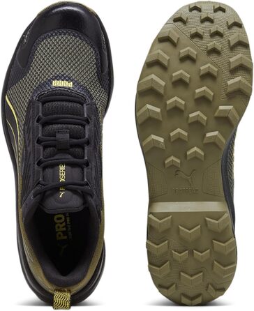 Кросівки PUMA Obstruct Profoam для бігу по вулицях, 44 EU, Puma Olive, Puma Schwarz, Gelb Blaze