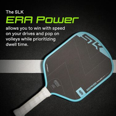 Падл для піклболу SLK ERA Power: вуглецеве волокно + скловолокно, динамічний серцевину, для агресивної гри (блакитний, широка форма)