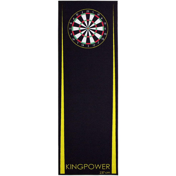 Dart-килимок Kingpower для турнірів, жовтий, 237x80 см, захист підлоги, аксесуари для дартсу, килимок із лінією кидка, дизайн 03