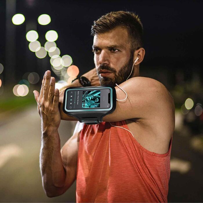 Спортивне браслет-чохол ONEFLOW для бігу та фітнесу Samsung Galaxy A57 5G, водонепроникний, блакитно-чорний