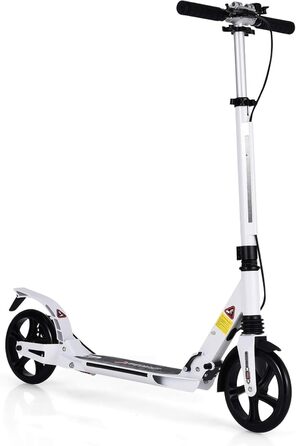 GOPLUS Roller Kinder 8 років: міський тредролер для дітей, підлітків та дорослих (до 100 кг), регульована висота, складний, з гальмом та ременем (білий)