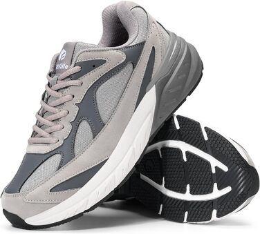 Кросівки для бігу FitVille для чоловіків з широкою стопою (X-широкі) сірого кольору, розмір 44.5 EU, спортивні, зручні, дихаючі, з неслизькою підошвою