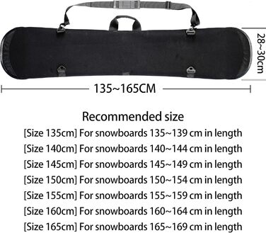Чохол для сноуборда EIGEETO 135 см: м'який, з регульованим ременем, для зручного транспортування