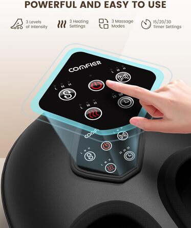 Масажер для ніг Comfier з функцією Шиацу, підігрівом, компресією та розминанням. Для лікування п'яткової шпори та зняття болю. Розміри: 37.20×31.50×17.00 см