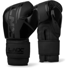Боксерські рукавички LNX Performance Pro з натуральної шкіри 14 унцій, чорні — для боксу, кікбоксингу, муай-тай, ММА