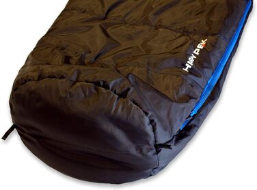 Спальний мішок High Peak TR 300, антрацит/блакитний, для 3-4 сезонів, 0°C, широкий, дихаючий, водостійкий, для кемпінгу, фестивалів, трекінгу, ковдра-трансформер