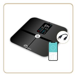 Ваги-аналізатор LITTLE BALANCE 8415 Cardio Connect 4, USB, вимірювач імпедансу, загартоване скло, чорний