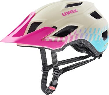 Велошолом Uvex Access для MTB, жіночий/чоловічий, регульований розмір 52-57 см, полегшений, з вентиляцією, пісочно-рожевий/аква матовий