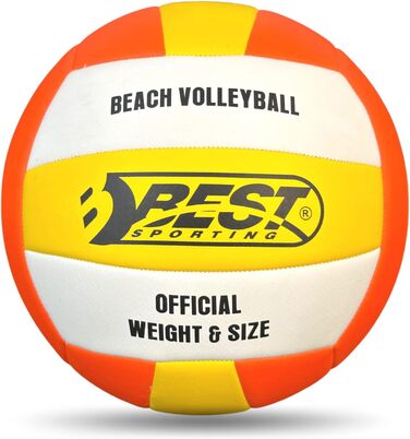 Волейбольний м'яч BEST SPORTING Heat, розмір 5: для гри на вулиці та в приміщенні, з штучної шкіри, преміум-якість, відмінний зчеплення, формастійкий та м'який