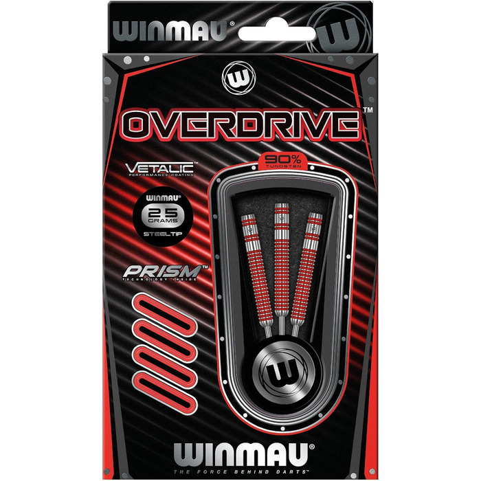 Дротики WINMAU Overdrive з вольфраму Steeltip з призматичними крилами та шафтами