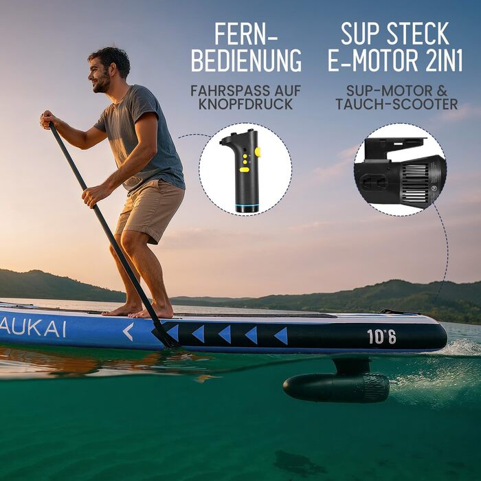 AUKAI SUP Board PRO 320см | Надувний SUP Борд 2в1 з каяком | Комплект з аксесуарами | 5 років гарантія